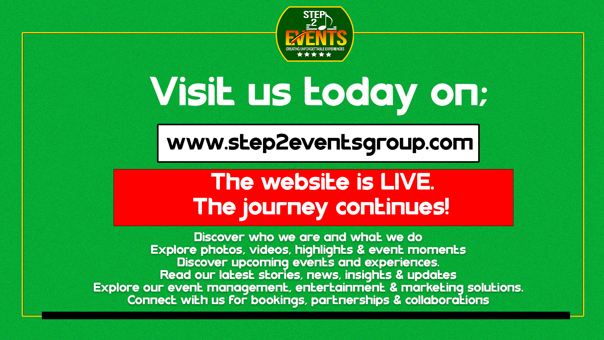 A New Digital Home for Events, Entertainment, Marketing, promotions, News  & Experiences